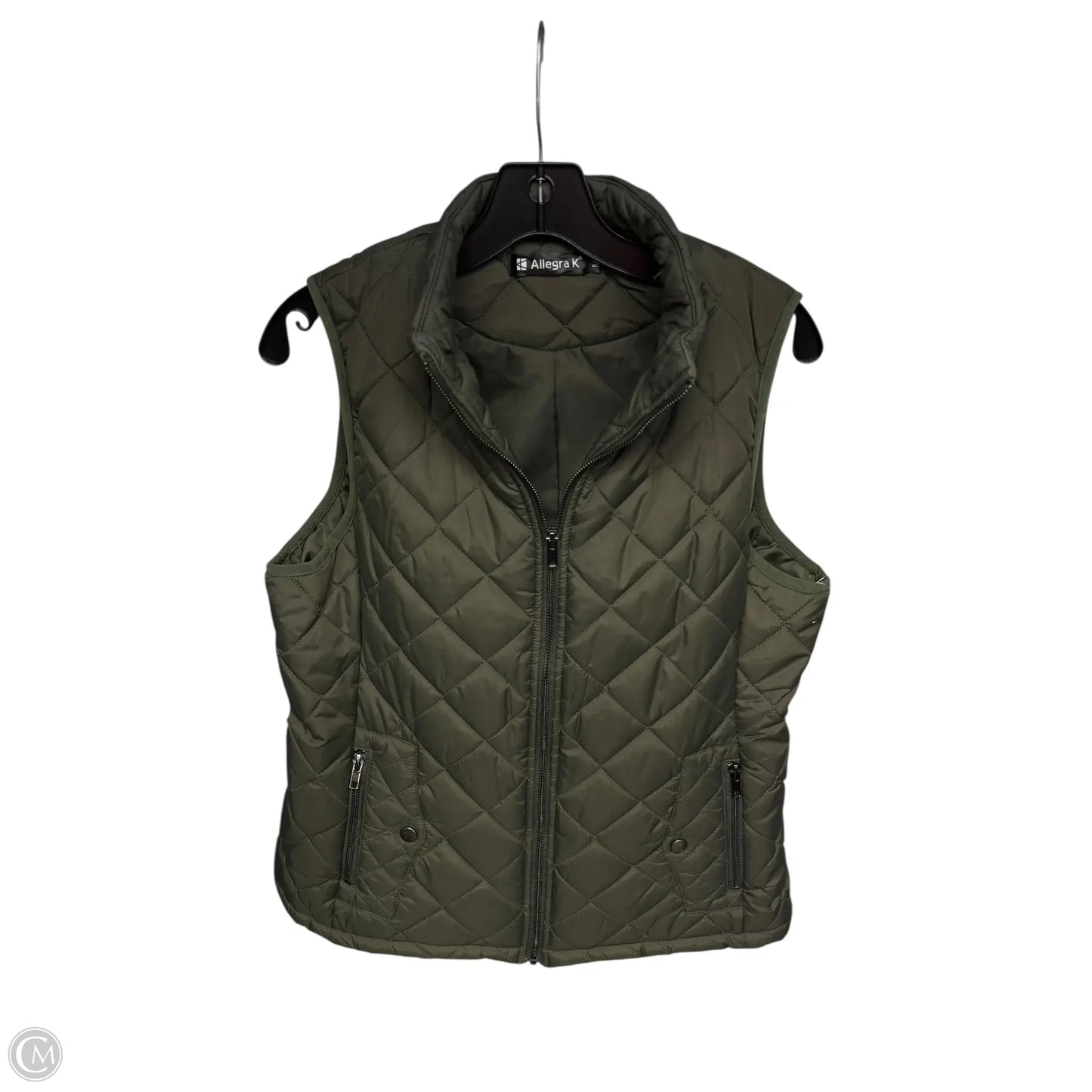 Vest Puffer & Quilted By Allegra K In Green, Size: M