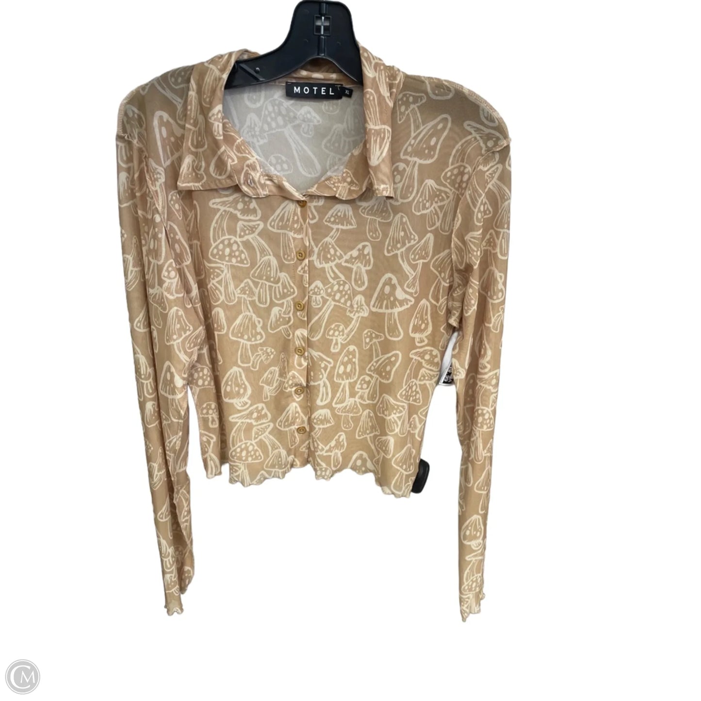 Top Long Sleeve By Clothes Mentor In Tan, Size: Xl