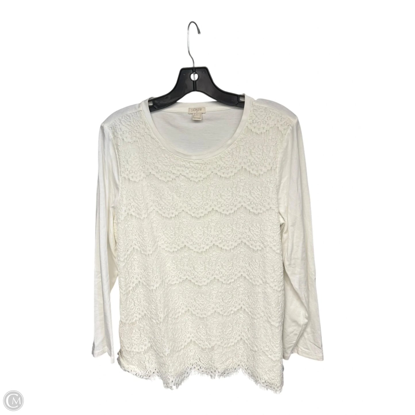 Top Long Sleeve By J. Crew In Ivory, Size: L
