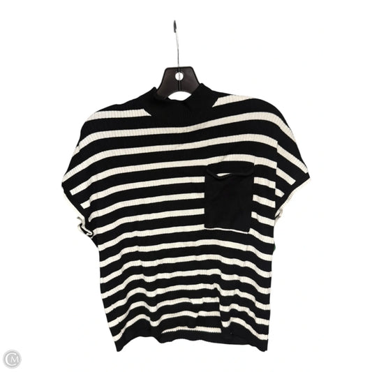 Top Short Sleeve By Nine West Apparel In Black & White, Size: L