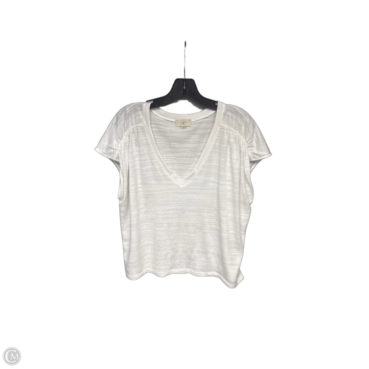 Top Short Sleeve By Loft In White, Size: M
