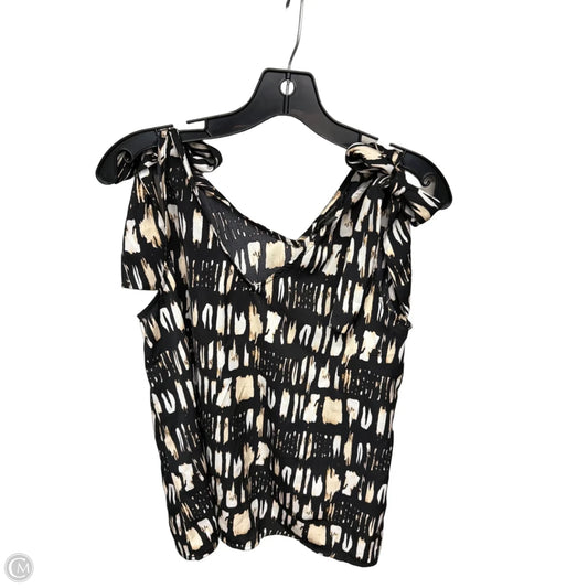 Top Sleeveless By Banana Republic In Black & Cream, Size: S