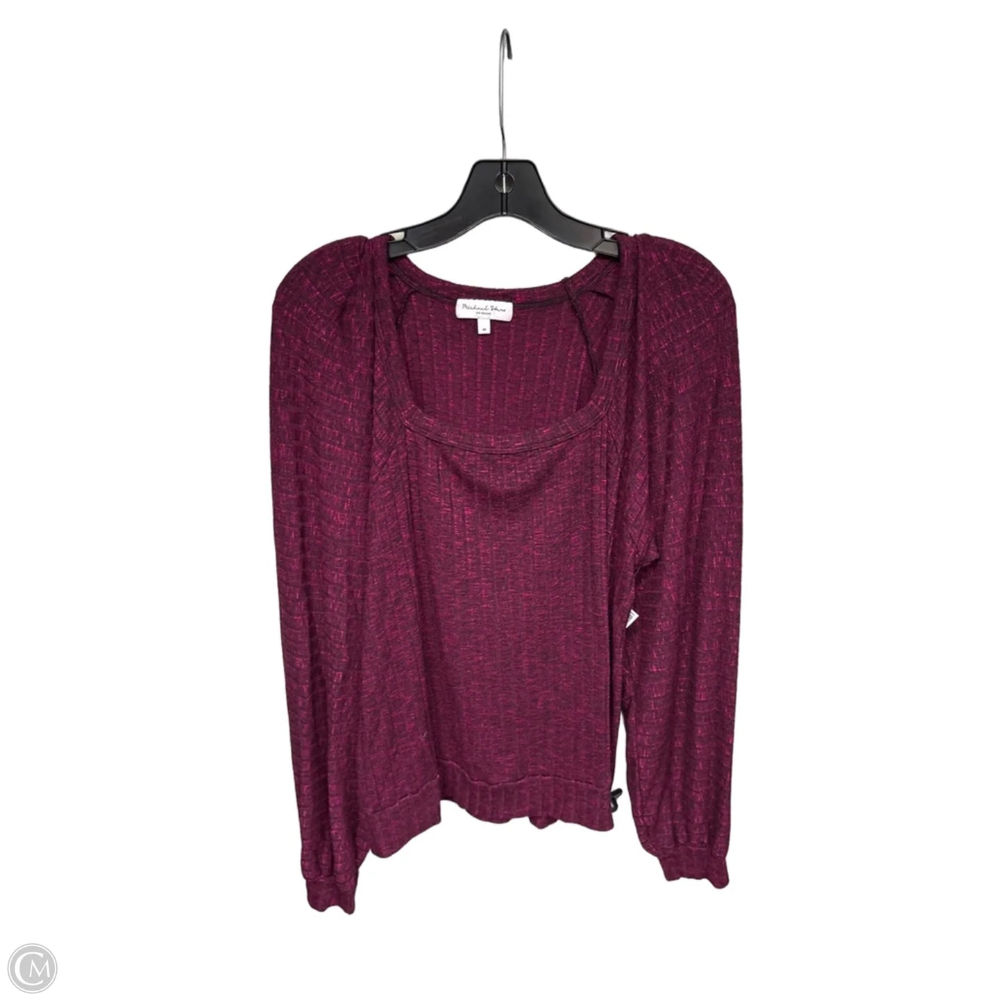 Top Long Sleeve By Michael Stars In Red & Silver, Size: M