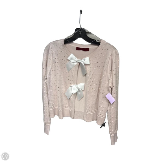 Cardigan By Love Scarlett In Pink & White, Size: S
