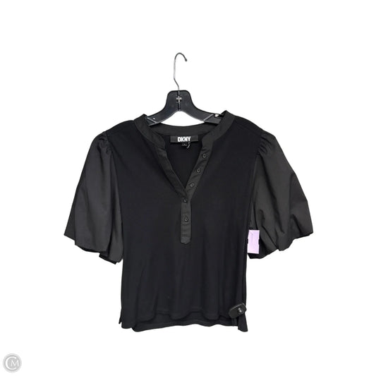 Top Short Sleeve By Dkny In Black, Size: L