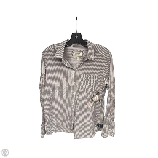 Top Long Sleeve By Express In Striped Pattern, Size: M
