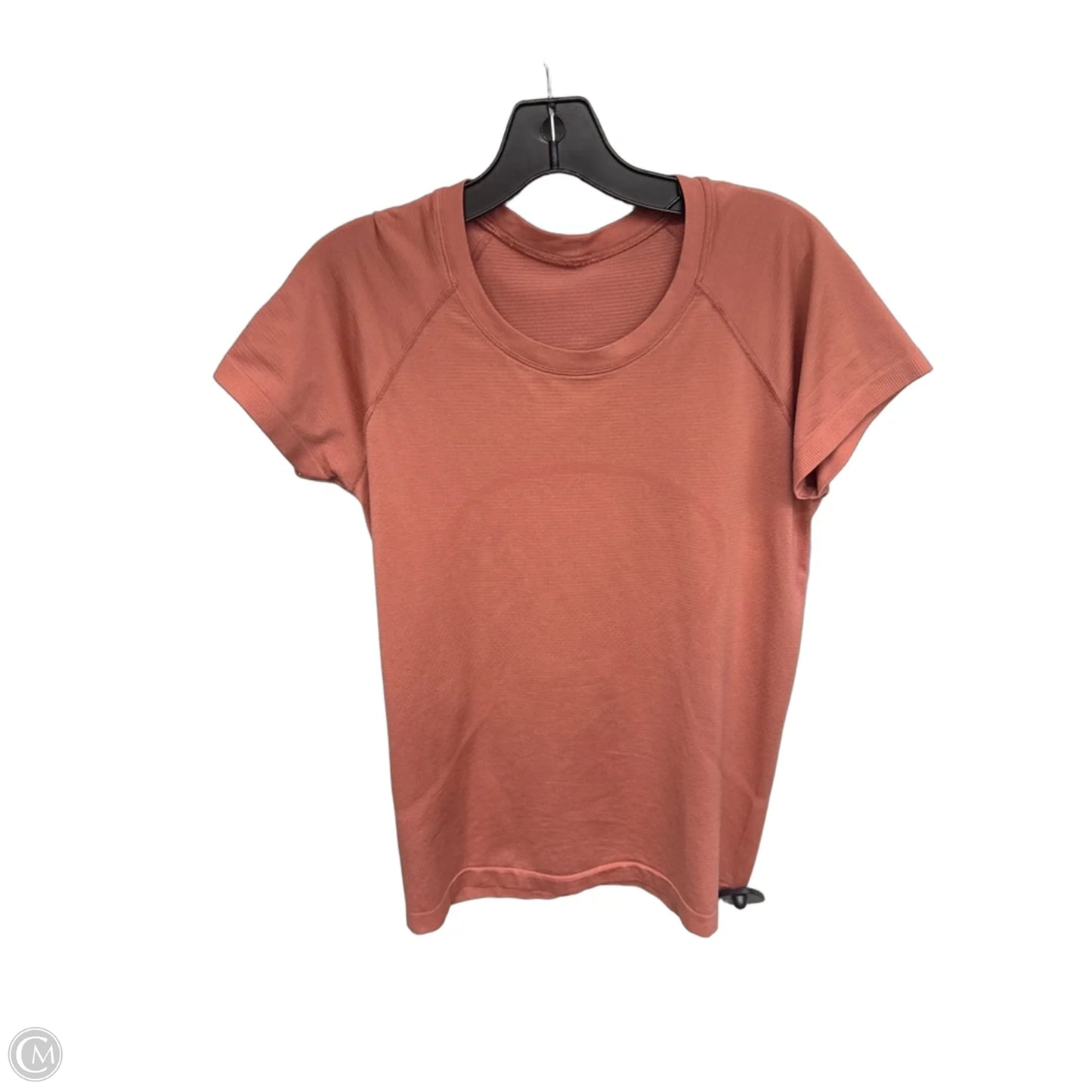Athletic Top Short Sleeve By Lululemon In Coral, Size: M