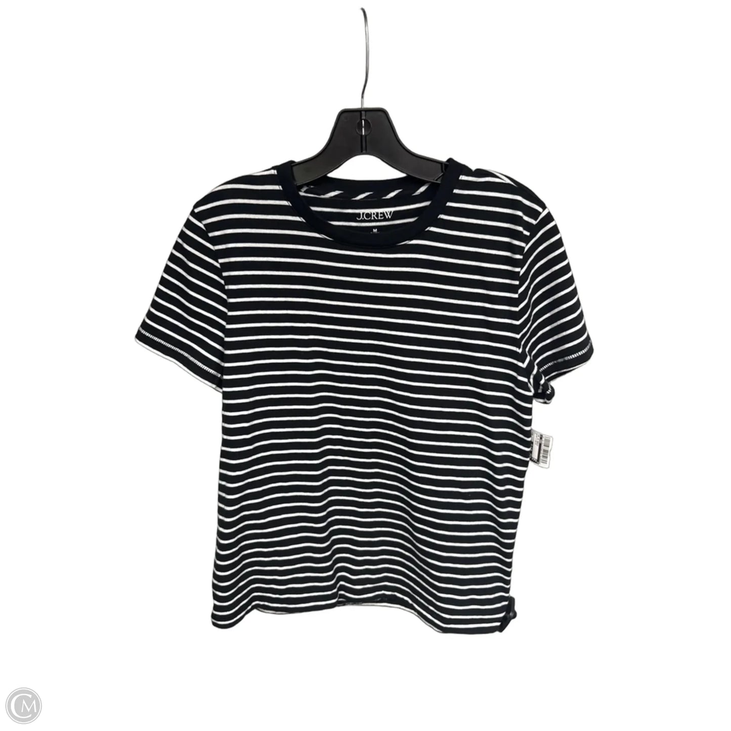 Top Short Sleeve Basic By J. Crew In Black & White, Size: M