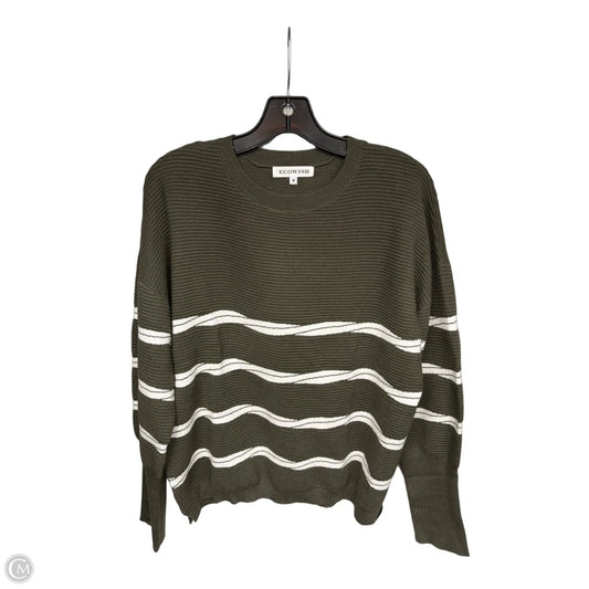 Sweater By Ecowish In Green & White, Size: M