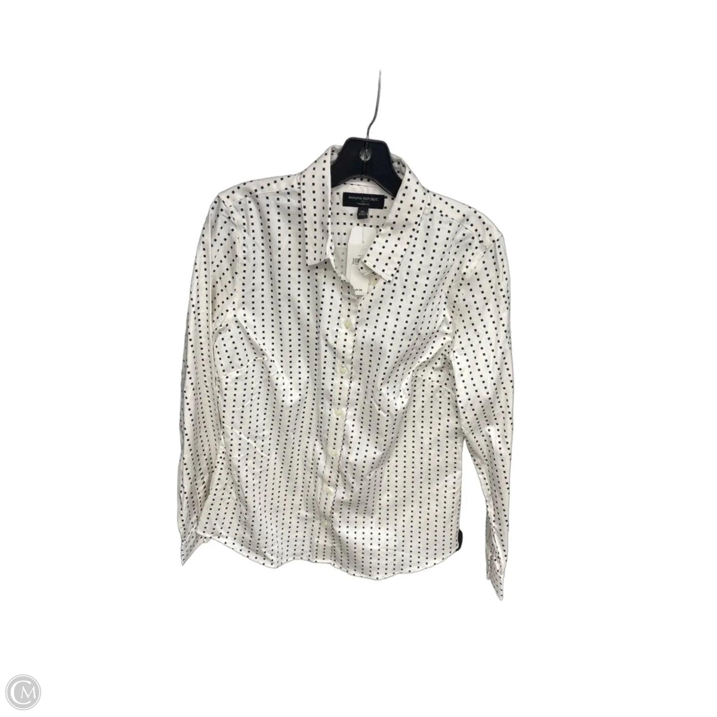 Top Long Sleeve By Banana Republic In Black & White, Size: 10