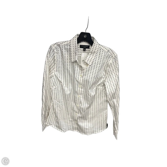 Top Long Sleeve By Banana Republic In Black & White, Size: 10