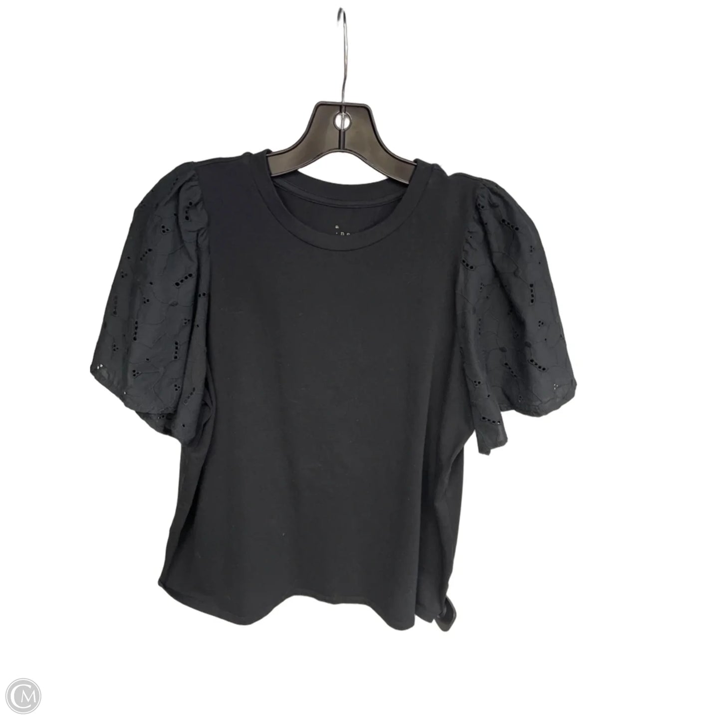 Top Short Sleeve By A New Day In Black, Size: L