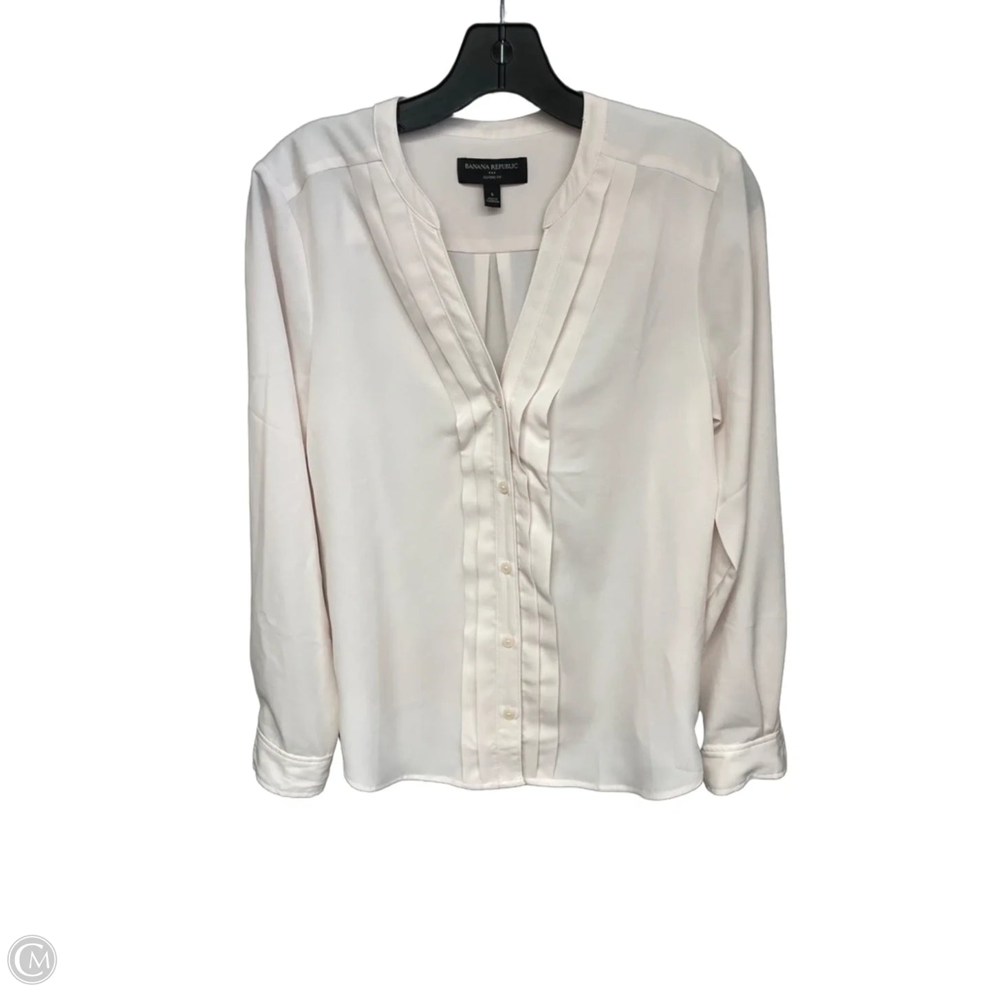 Top Long Sleeve By Banana Republic In Cream, Size: S