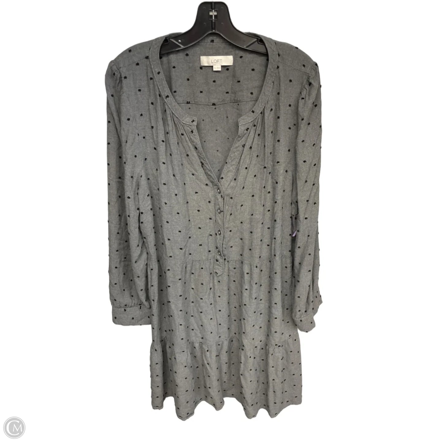 Dress Casual Midi By Loft In Black & Grey, Size: Xxl