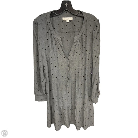 Dress Casual Midi By Loft In Black & Grey, Size: Xxl