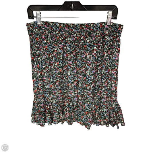 Skirt Midi By Loft In Floral Print, Size: L