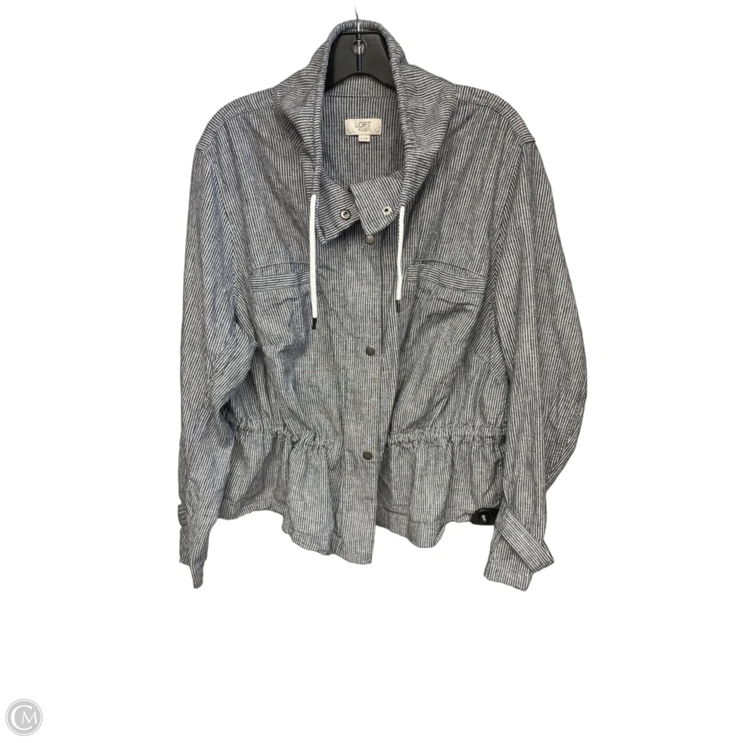 Jacket Other By Loft In Striped Pattern, Size: 18