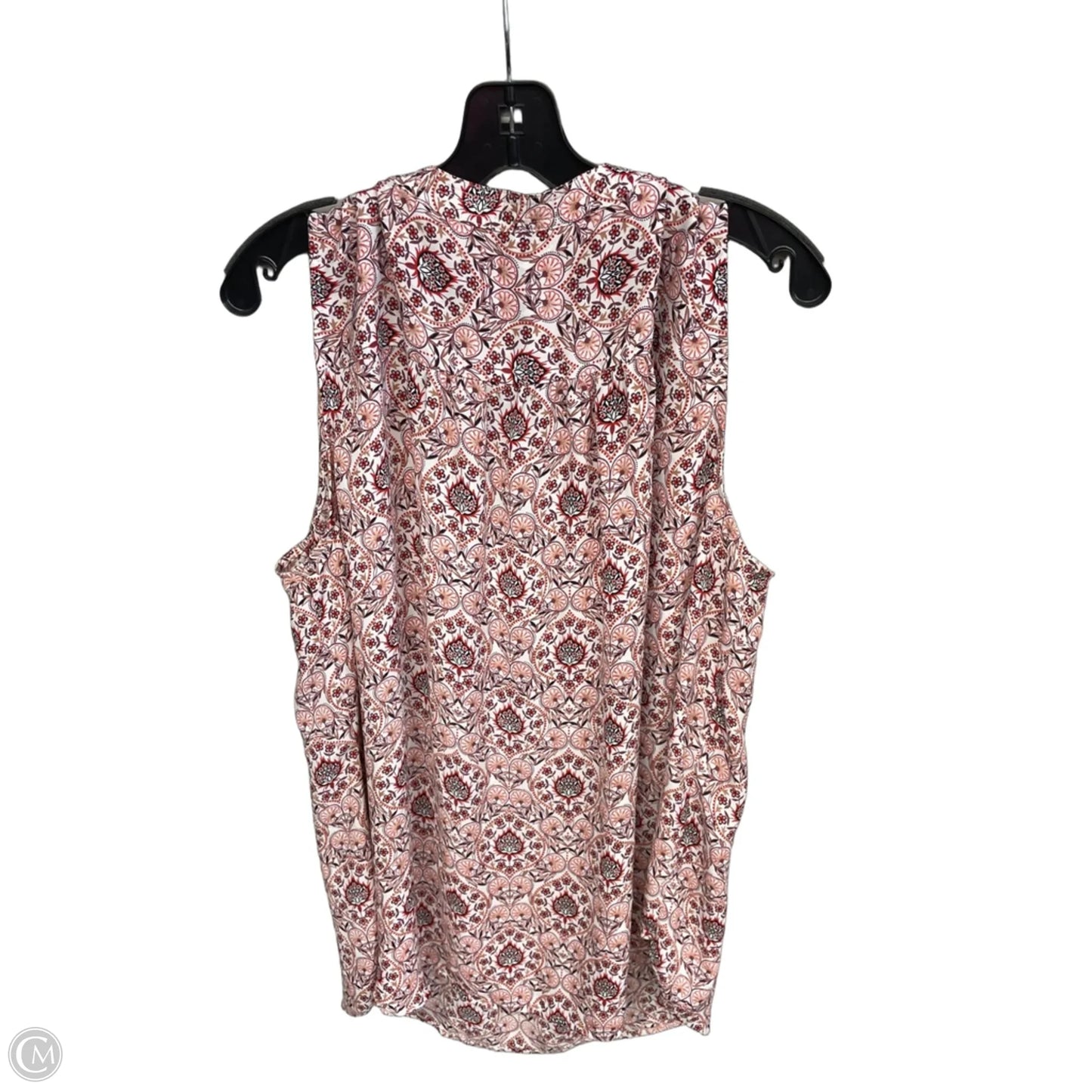 Top Sleeveless By Loft In Orange & White, Size: Xxl