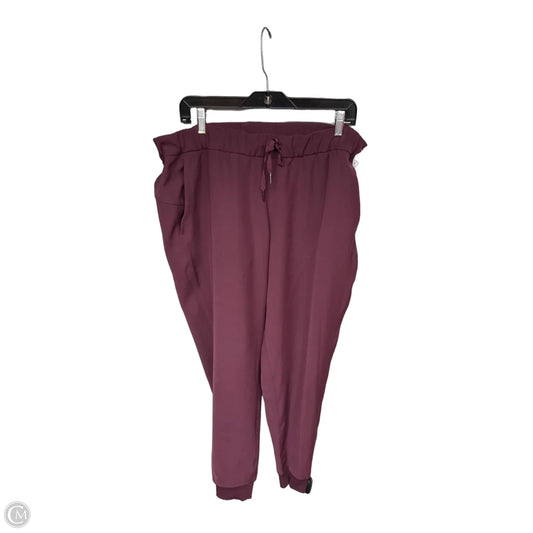 Athletic Pants By Lululemon In Maroon, Size: 12