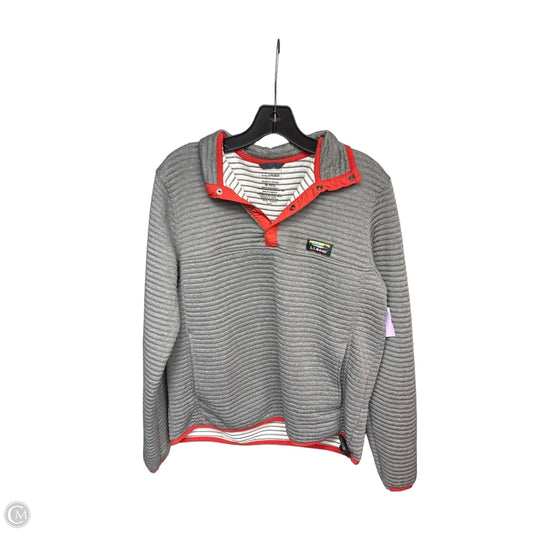 Sweatshirt Collar By L.l. Bean In Grey & Red, Size: M