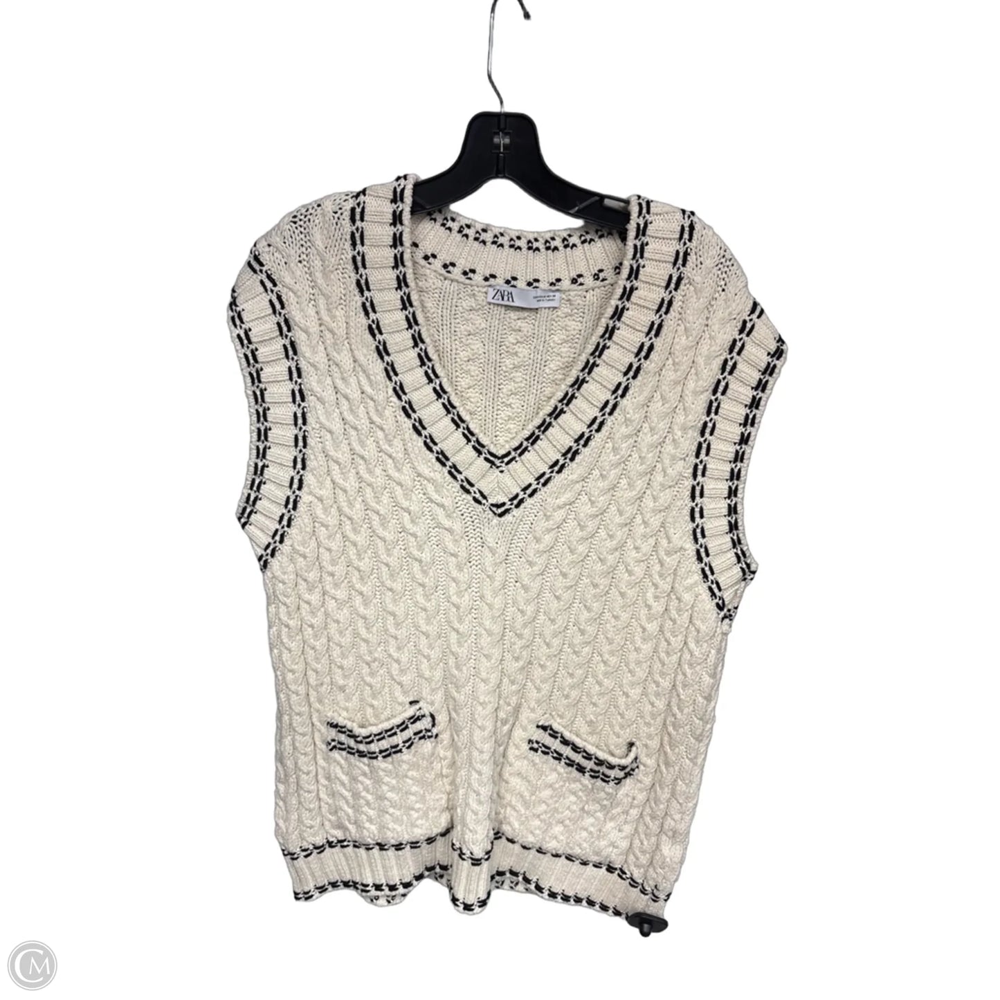 Vest Sweater By Zara In Cream, Size: M