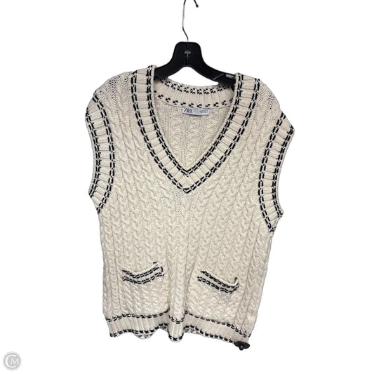 Vest Sweater By Zara In Cream, Size: M