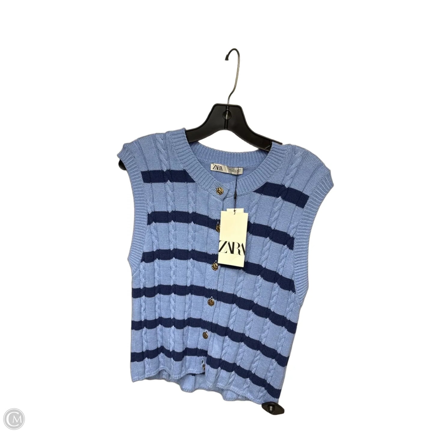 Vest Sweater By Zara In Blue, Size: L