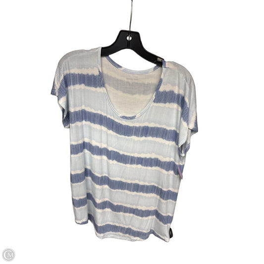 Top Short Sleeve By Lands End In Blue & White, Size: M