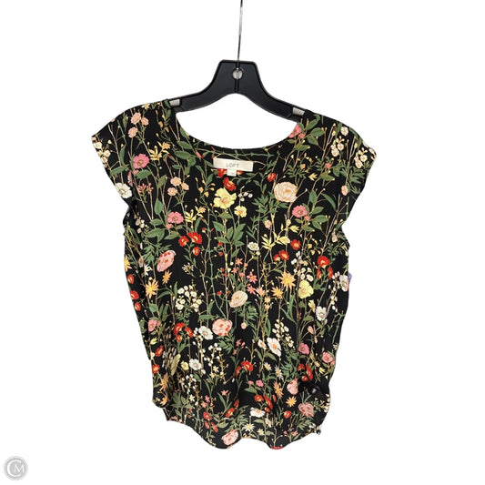 Top Sleeveless By Loft In Floral Print, Size: S