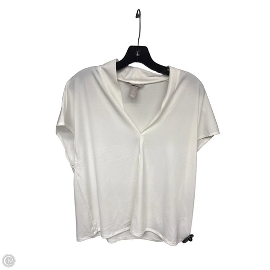 Top Short Sleeve By H&m In Cream, Size: L