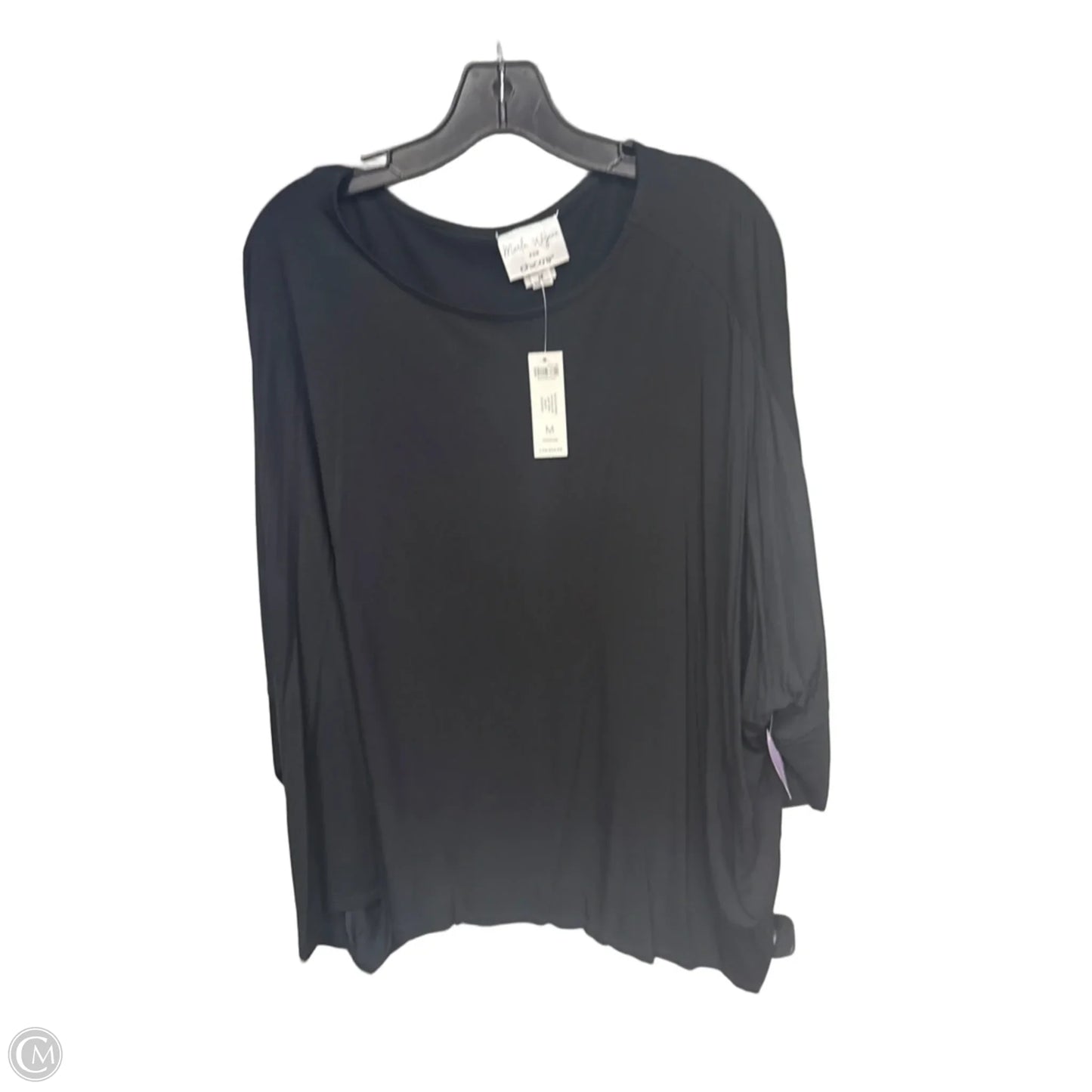 Top 3/4 Sleeve By Chicos In Black, Size: M