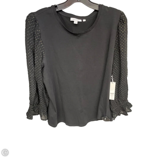 Top Long Sleeve By Chicos In Black & Gold, Size: Xl