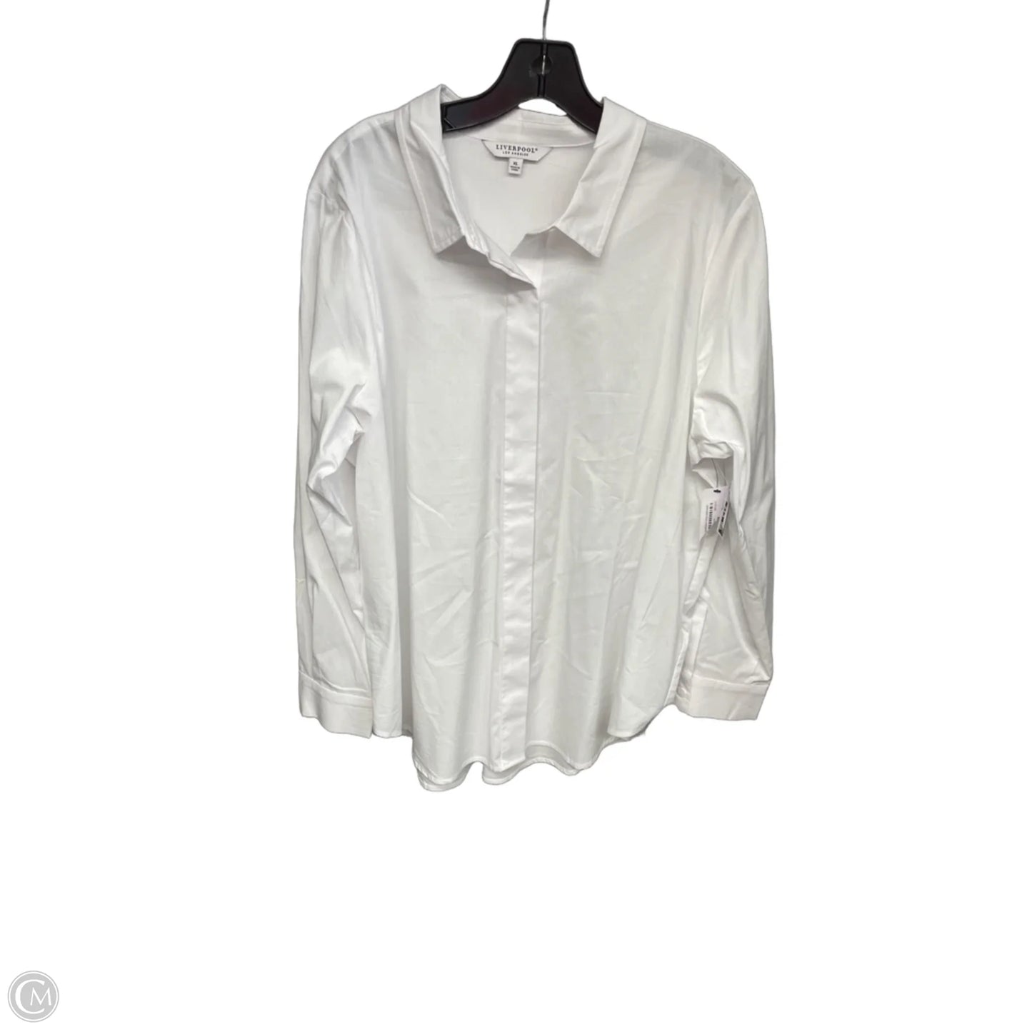 Top Long Sleeve By Liverpool In White, Size: Xl