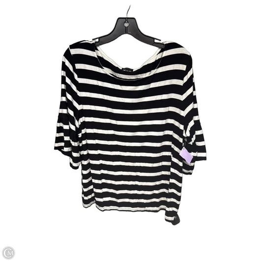 Top Short Sleeve By Talbots In Black & White, Size: Xl