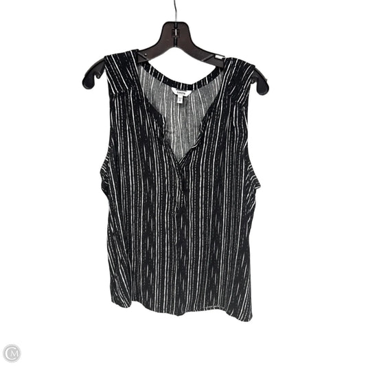 Top Sleeveless By Sonoma In Black & White, Size: Xl