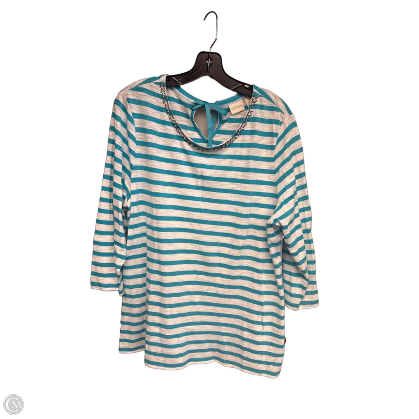Top Long Sleeve By Chicos In Striped Pattern, Size: Xl