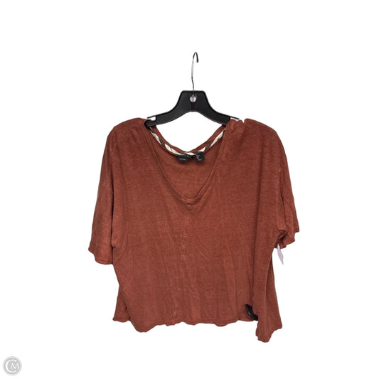 Top Short Sleeve By Tahari In Brown, Size: L