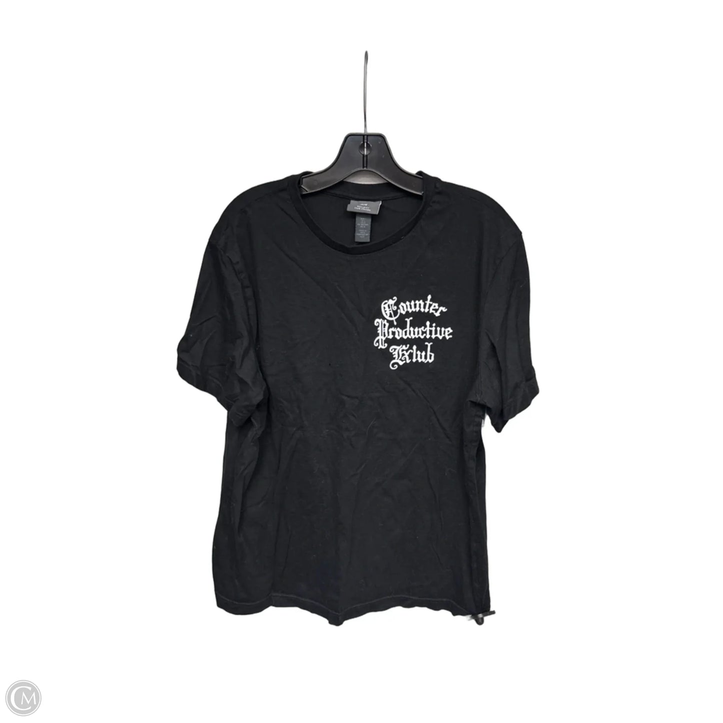 Top Short Sleeve By H&m In Black & White, Size: L