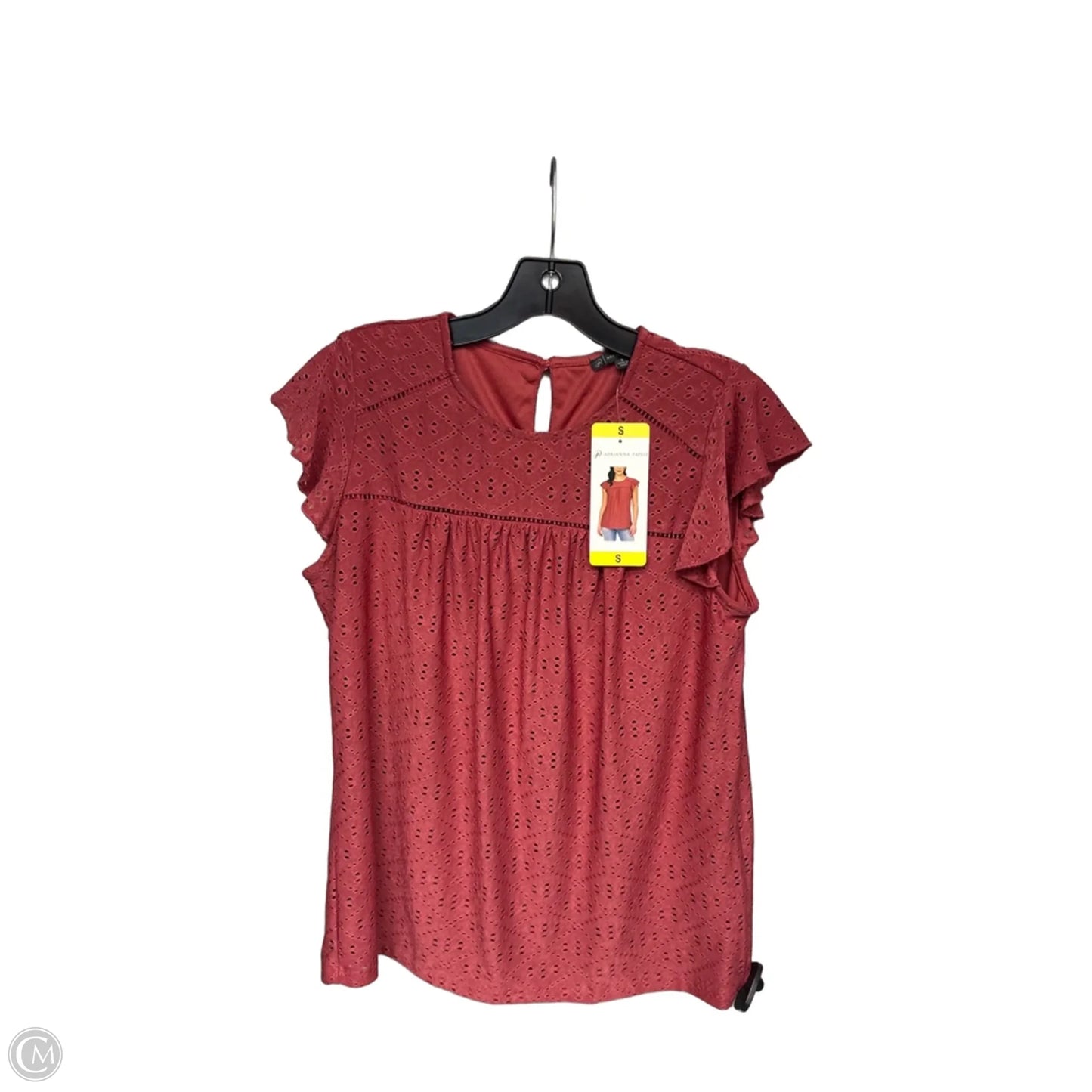 Top Short Sleeve By Adrianna Papell In Red, Size: S