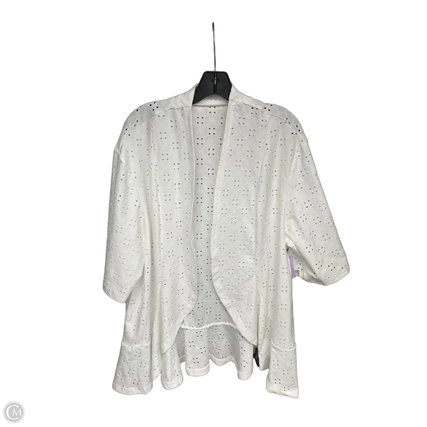 Cardigan By Clothes Mentor In White, Size: 2x