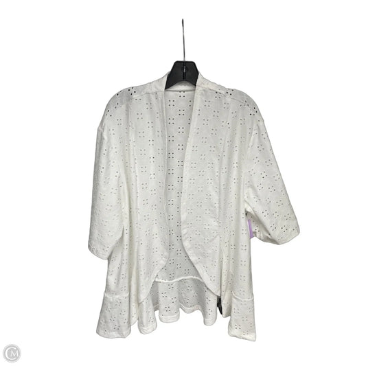 Cardigan By Clothes Mentor In White, Size: 2x