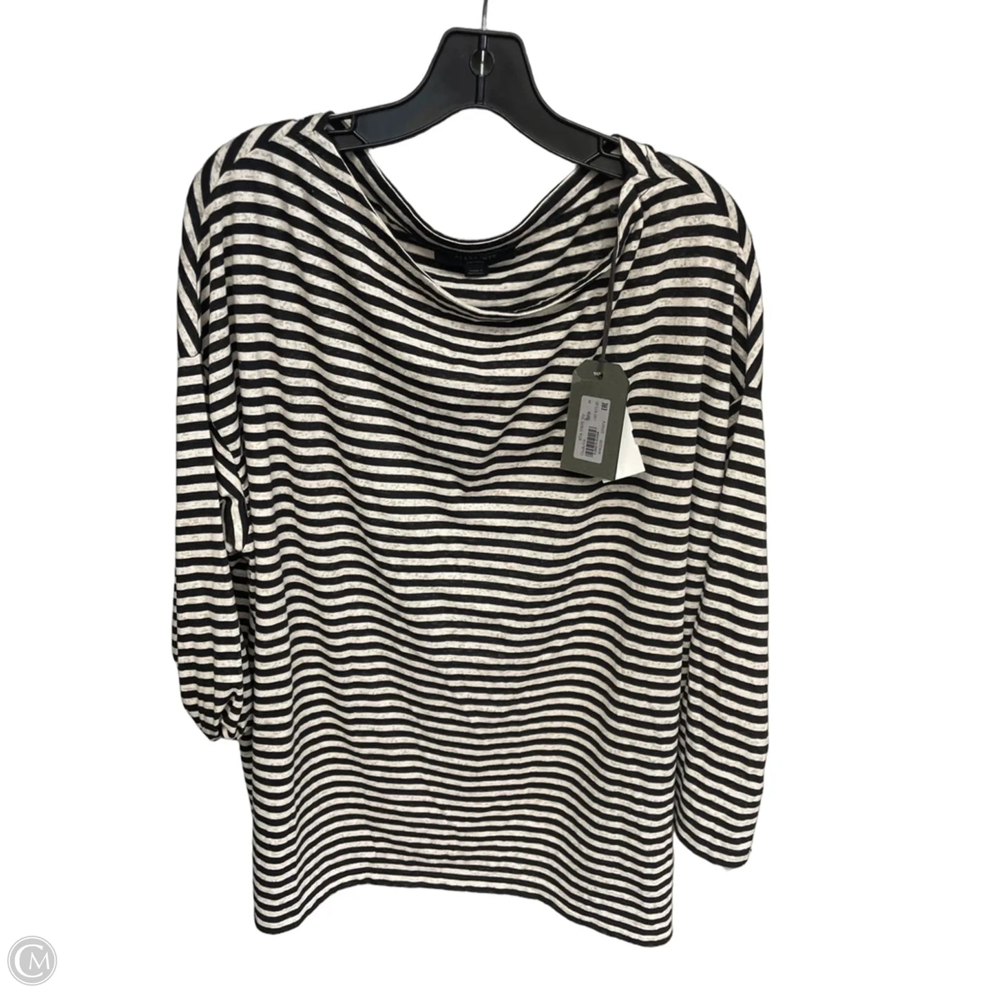 Top Long Sleeve Designer By All Saints In Striped Pattern, Size: M