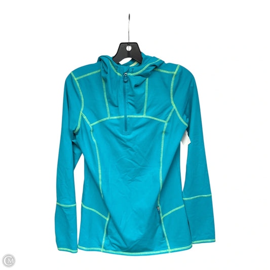 Athletic Top Long Sleeve Hoodie By Kirkland In Aqua, Size: S