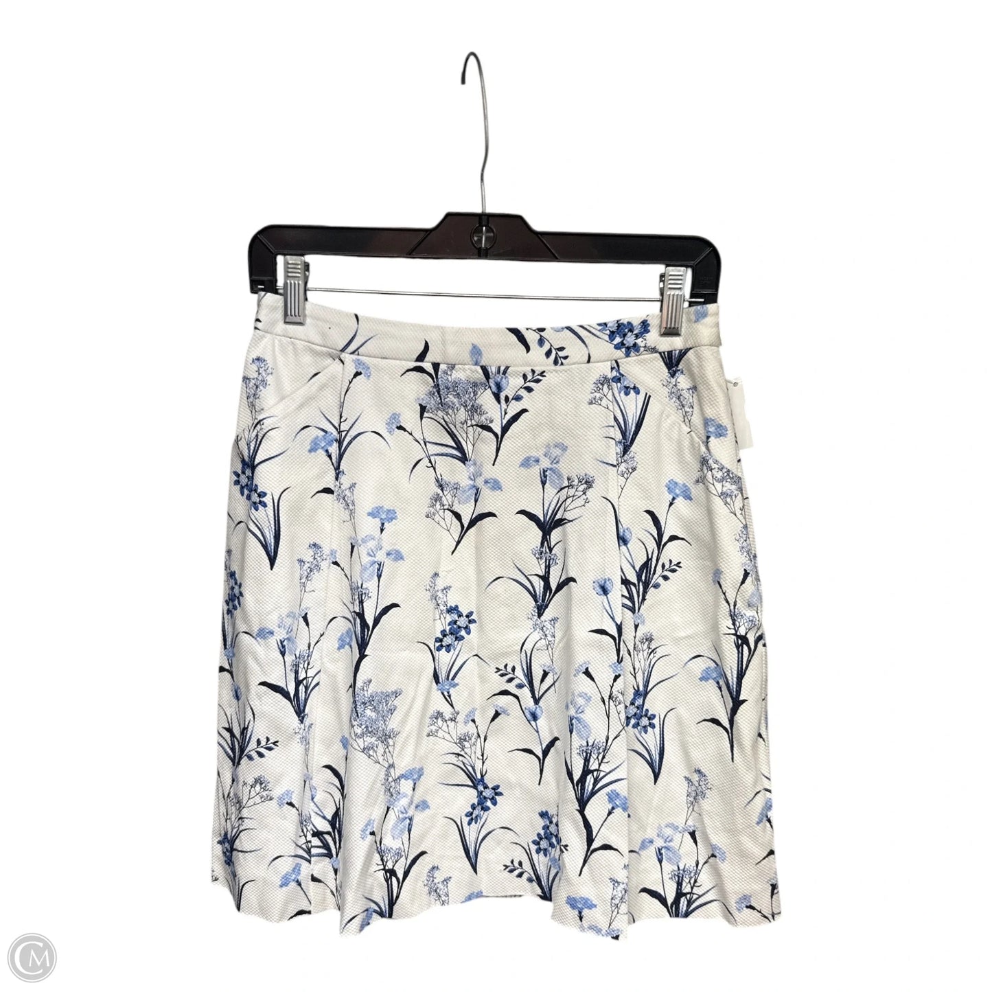 Skirt Midi By Cece In Blue & White, Size: 4