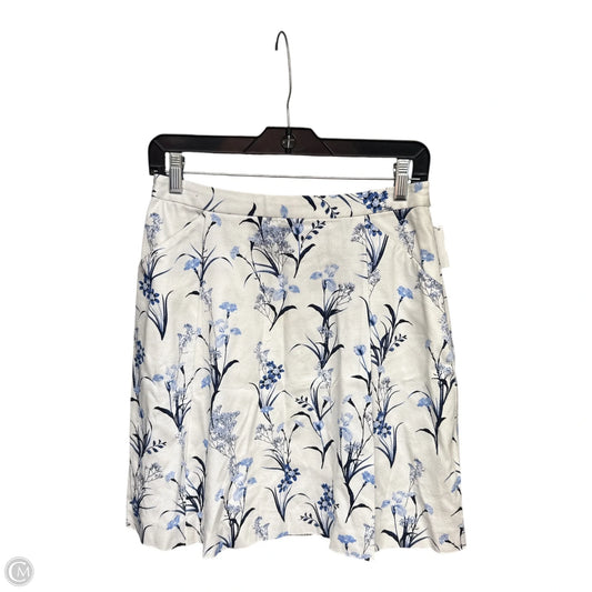 Skirt Midi By Cece In Blue & White, Size: 4