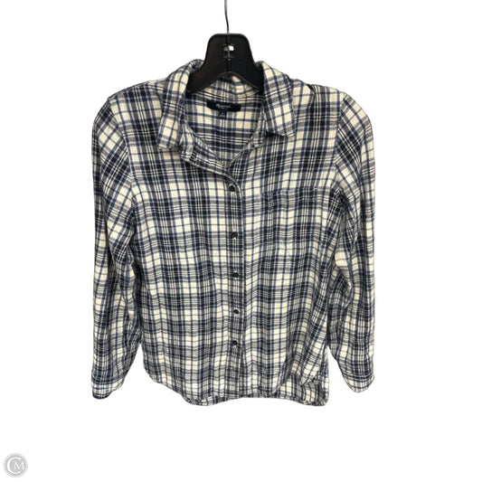 Top Long Sleeve By Madewell In Plaid Pattern, Size: S