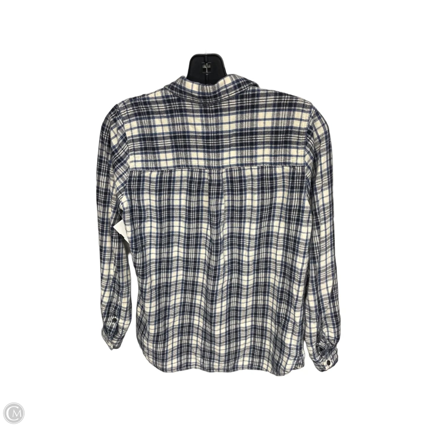 Top Long Sleeve By Madewell In Plaid Pattern, Size: S