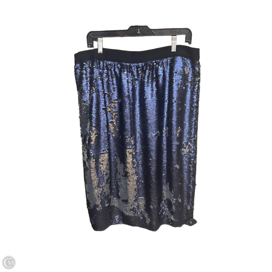 Skirt Midi By Rebel In Black & Blue, Size: 1x