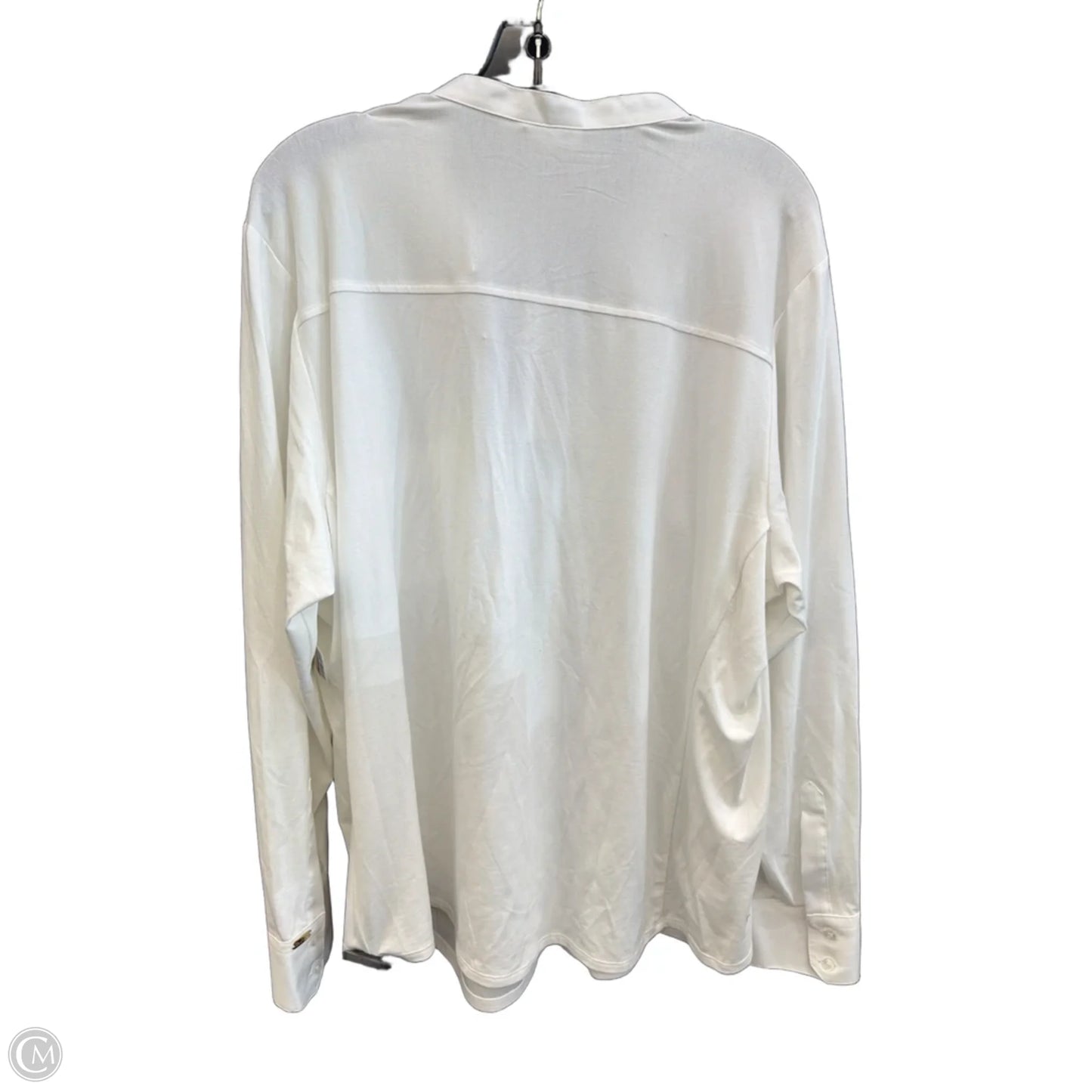Top Long Sleeve By Calvin Klein In White, Size: 2x