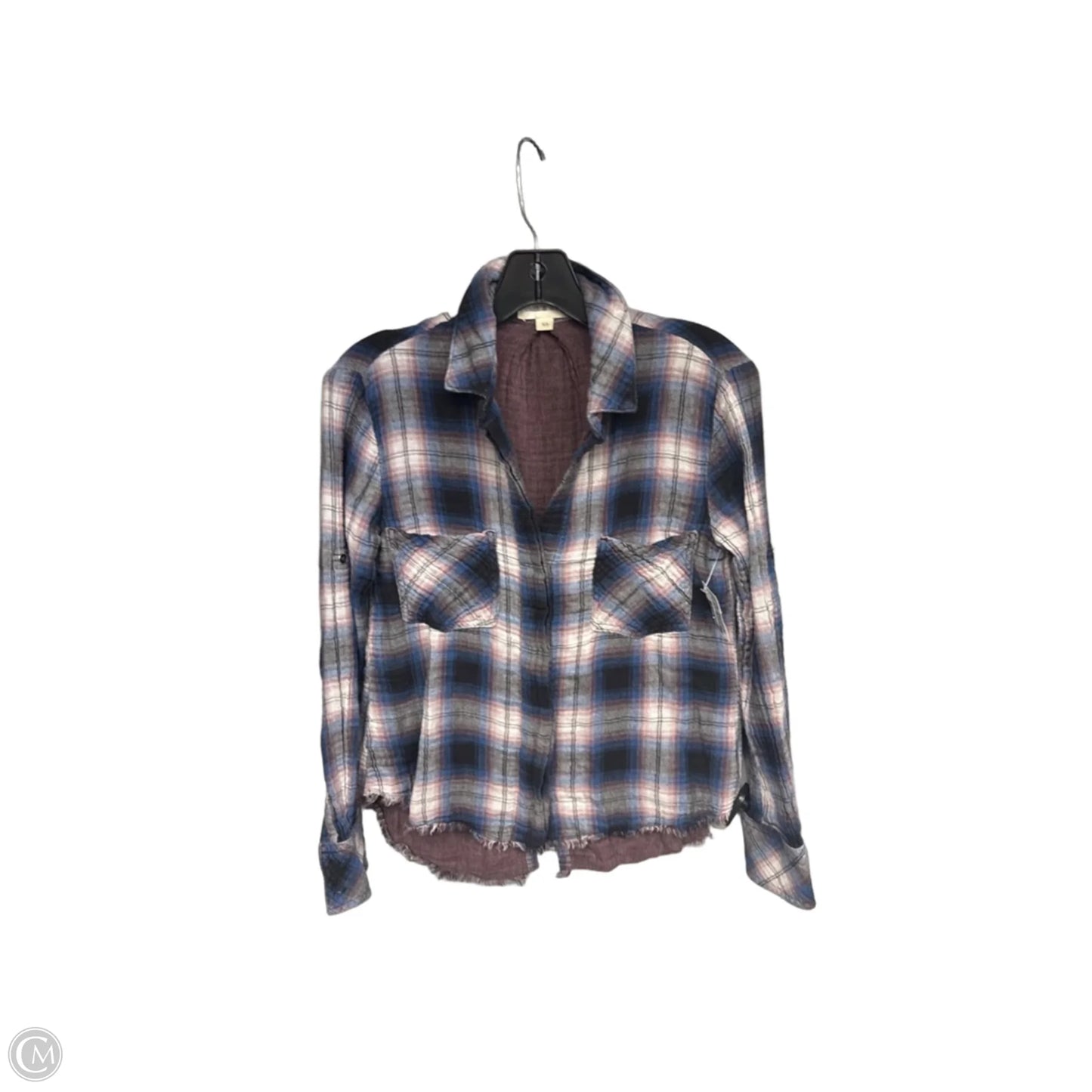 Top Long Sleeve By Cloth & Stone In Plaid Pattern, Size: Xs